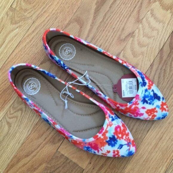 SO Hitide Pointed Toe Flats Multi New - Picture 2 of 6